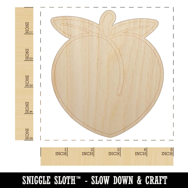 Plump Peach Solid Unfinished Wood Shape Piece Cutout for DIY Craft Projects