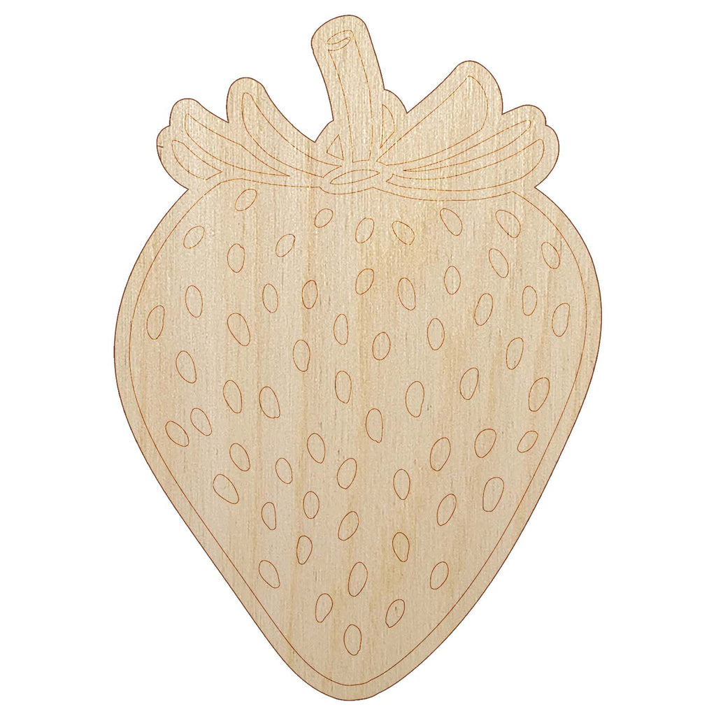 Strawberry Fruit Drawing Unfinished Wood Shape Piece Cutout for DIY Craft Projects