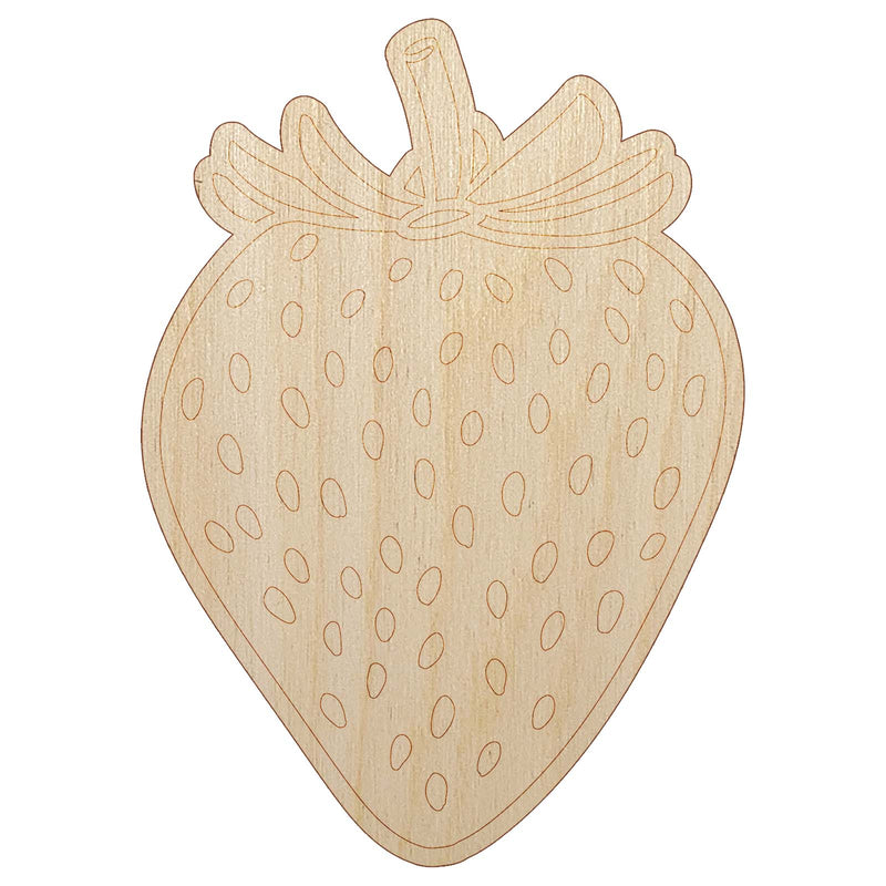 Strawberry Fruit Drawing Unfinished Wood Shape Piece Cutout for DIY Craft Projects