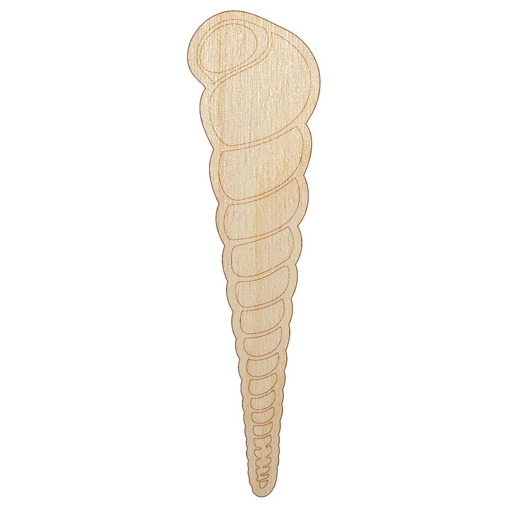 Turritella Spiral Seashell Beach Shell Unfinished Wood Shape Piece Cutout for DIY Craft Projects