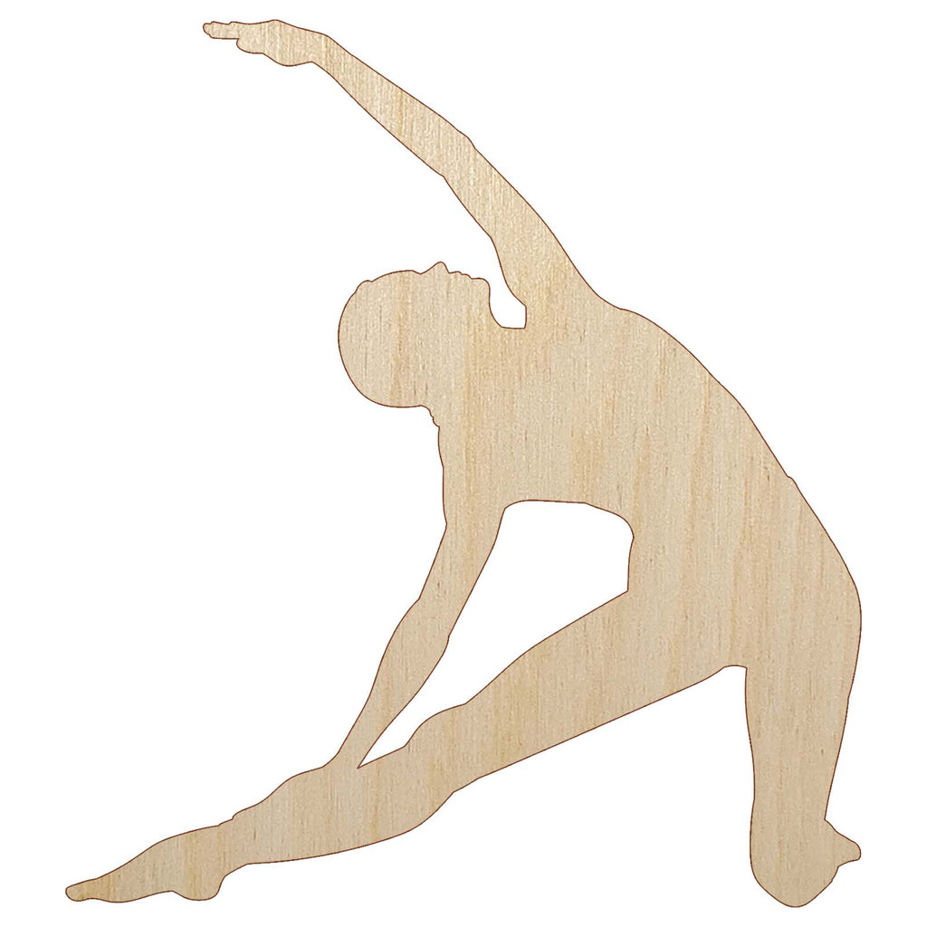 Yoga Gate Pose Unfinished Wood Shape Piece Cutout for DIY Craft Projects