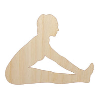 Yoga Seated Forward Bend Pose Unfinished Wood Shape Piece Cutout for DIY Craft Projects