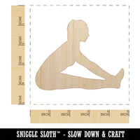 Yoga Seated Forward Bend Pose Unfinished Wood Shape Piece Cutout for DIY Craft Projects