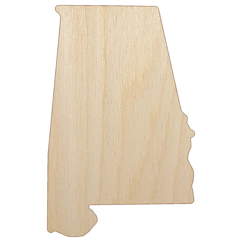 Alabama State Silhouette Unfinished Wood Shape Piece Cutout for DIY Craft Projects