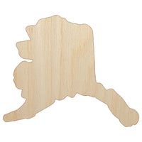 Alaska State Silhouette Unfinished Wood Shape Piece Cutout for DIY Craft Projects