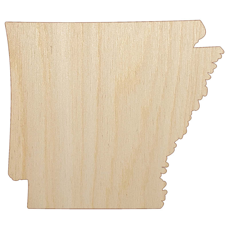 Arkansas State Silhouette Unfinished Wood Shape Piece Cutout for DIY Craft Projects