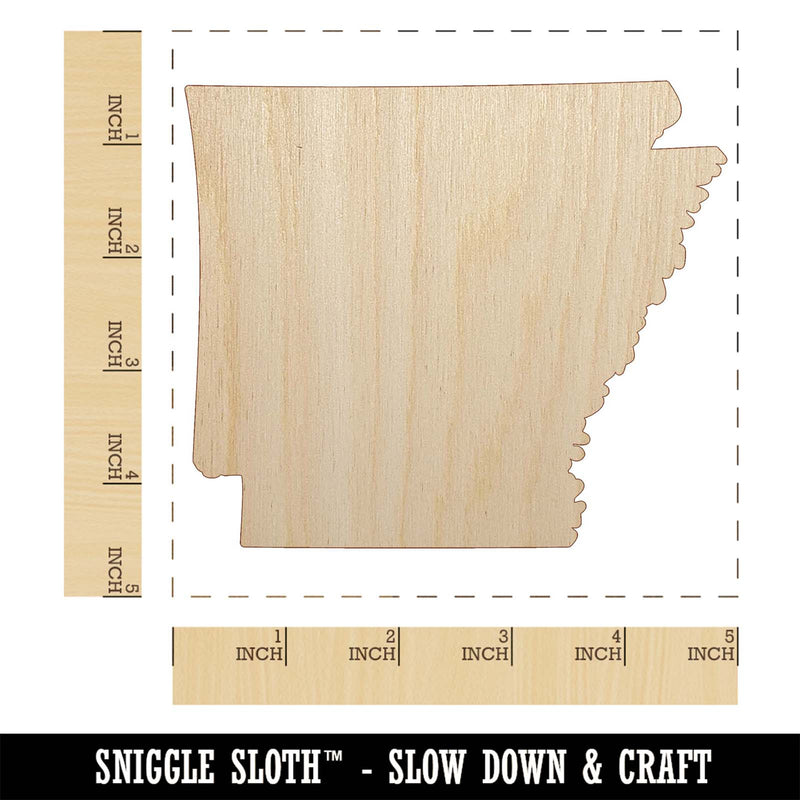 Arkansas State Silhouette Unfinished Wood Shape Piece Cutout for DIY Craft Projects