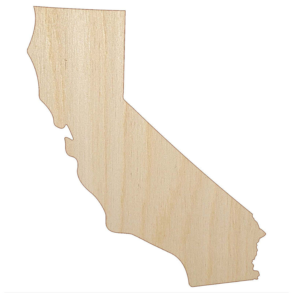 California State Silhouette Unfinished Wood Shape Piece Cutout for DIY Craft Projects