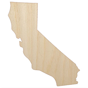 California State Silhouette Unfinished Wood Shape Piece Cutout for DIY Craft Projects
