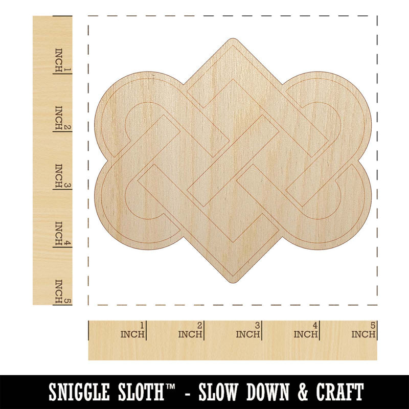 Celtic Love Knot Silhouette Unfinished Wood Shape Piece Cutout for DIY Craft Projects