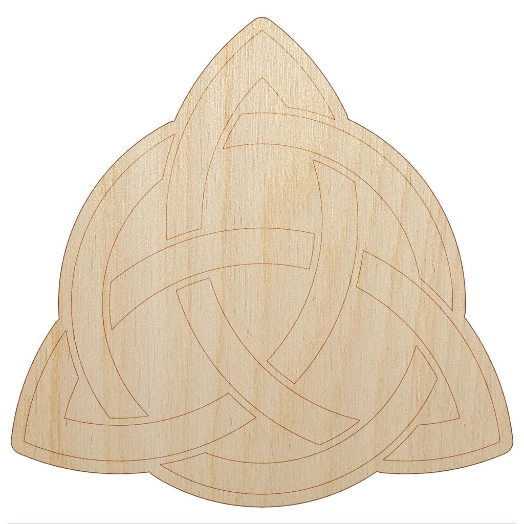 Celtic Triquetra Knot Silhouette Unfinished Wood Shape Piece Cutout for DIY Craft Projects