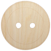 Hand Drawn Button Two Holes Sew Sewing Unfinished Wood Shape Piece Cutout for DIY Craft Projects