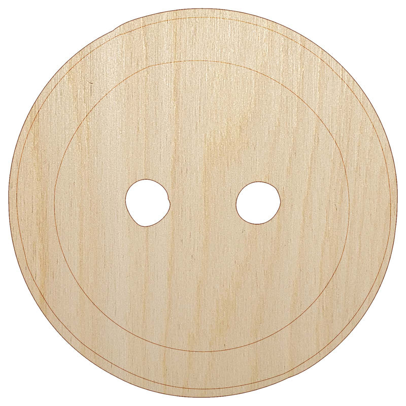 Hand Drawn Button Two Holes Sew Sewing Unfinished Wood Shape Piece Cutout for DIY Craft Projects