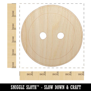 Hand Drawn Button Two Holes Sew Sewing Unfinished Wood Shape Piece Cutout for DIY Craft Projects