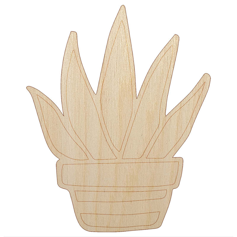 Hand Drawn Cactus Succulent Doodle Unfinished Wood Shape Piece Cutout for DIY Craft Projects