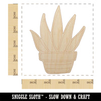 Hand Drawn Cactus Succulent Doodle Unfinished Wood Shape Piece Cutout for DIY Craft Projects