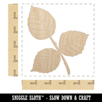 Hand Drawn Rose Leaves Doodle Unfinished Wood Shape Piece Cutout for DIY Craft Projects