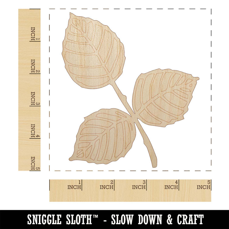 Hand Drawn Rose Leaves Doodle Unfinished Wood Shape Piece Cutout for DIY Craft Projects