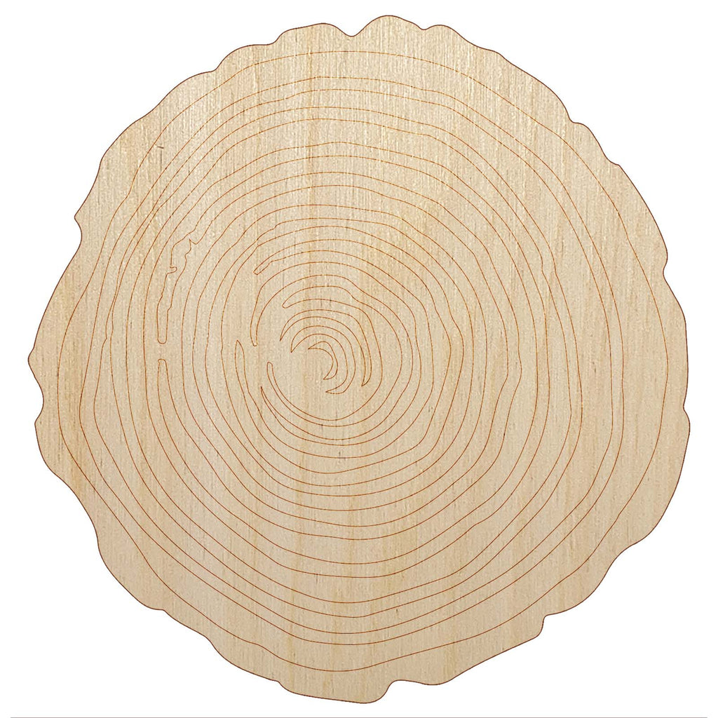 Hand Drawn Tree Rings Doodle Unfinished Wood Shape Piece Cutout for DIY Craft Projects