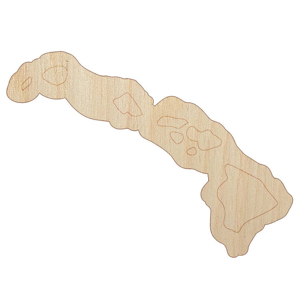 Hawaii State Silhouette Unfinished Wood Shape Piece Cutout for DIY Craft Projects