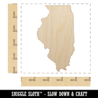 Illinois State Silhouette Unfinished Wood Shape Piece Cutout for DIY Craft Projects