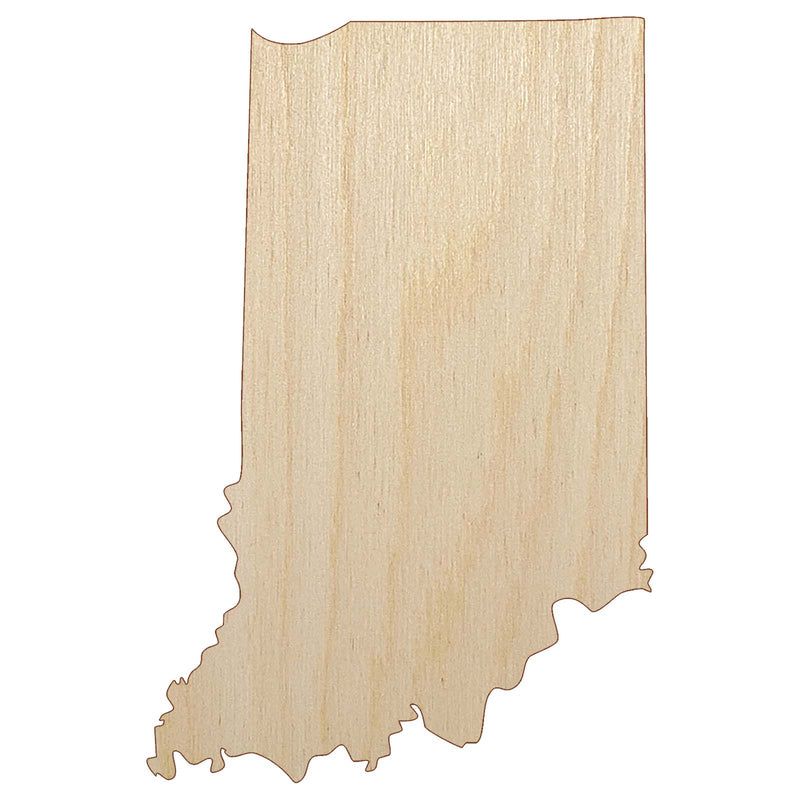 Indiana State Silhouette Unfinished Wood Shape Piece Cutout for DIY Craft Projects