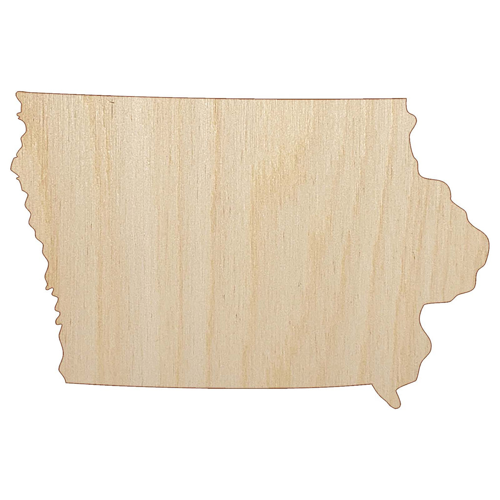 Iowa State Silhouette Unfinished Wood Shape Piece Cutout for DIY Craft Projects