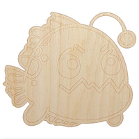 Kawaii Anglerfish Unfinished Wood Shape Piece Cutout for DIY Craft Projects