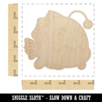 Kawaii Anglerfish Unfinished Wood Shape Piece Cutout for DIY Craft Projects