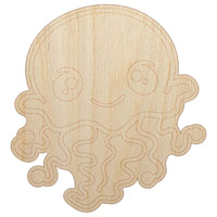 Kawaii Jellyfish Unfinished Wood Shape Piece Cutout for DIY Craft Projects