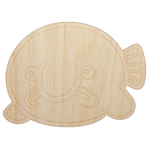 Kawaii Sad Blobfish Unfinished Wood Shape Piece Cutout for DIY Craft Projects