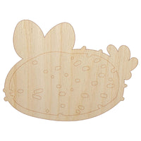 Kawaii Sea Bunny Slug Unfinished Wood Shape Piece Cutout for DIY Craft Projects