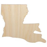 Louisiana State Silhouette Unfinished Wood Shape Piece Cutout for DIY Craft Projects