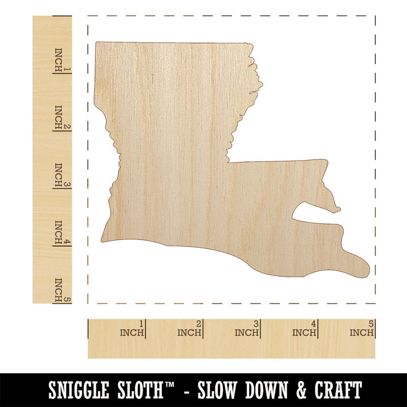 Louisiana State Silhouette Unfinished Wood Shape Piece Cutout for DIY Craft Projects