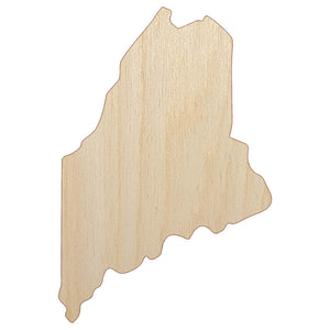 Maine State Silhouette Unfinished Wood Shape Piece Cutout for DIY Craft Projects