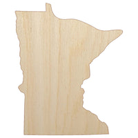 Minnesota State Silhouette Unfinished Wood Shape Piece Cutout for DIY Craft Projects