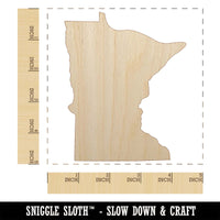 Minnesota State Silhouette Unfinished Wood Shape Piece Cutout for DIY Craft Projects