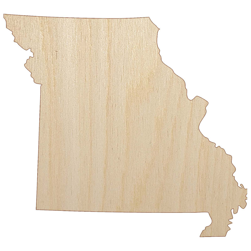 Missouri State Silhouette Unfinished Wood Shape Piece Cutout for DIY Craft Projects