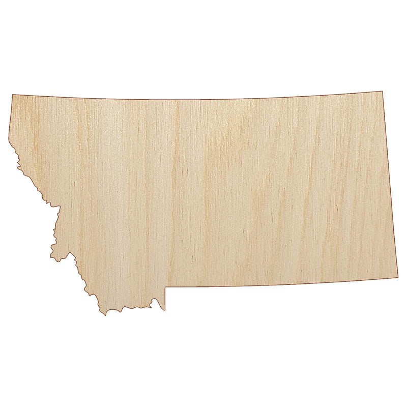 Montana State Silhouette Unfinished Wood Shape Piece Cutout for DIY Craft Projects