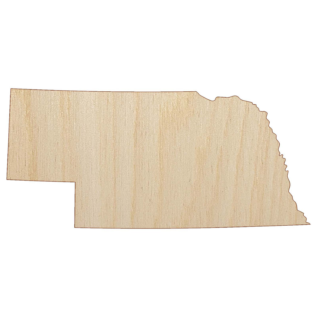 Nebraska State Silhouette Unfinished Wood Shape Piece Cutout for DIY Craft Projects