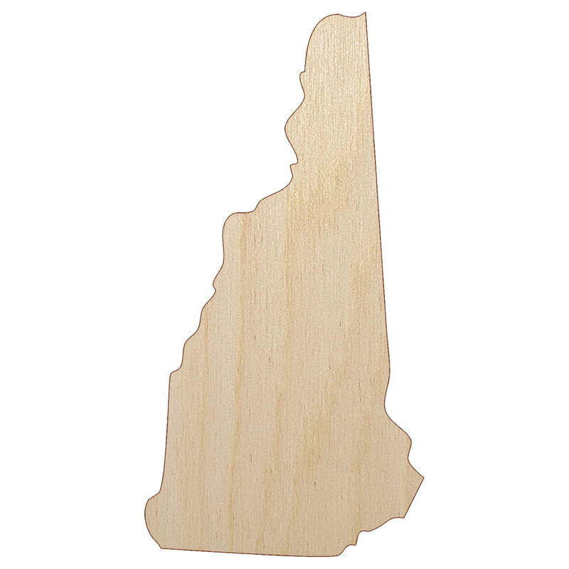 New Hampshire State Silhouette Unfinished Wood Shape Piece Cutout for DIY Craft Projects