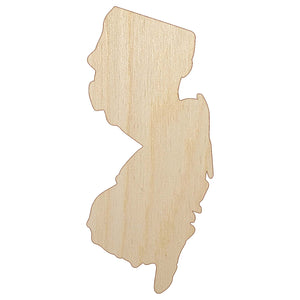 New Jersey State Silhouette Unfinished Wood Shape Piece Cutout for DIY Craft Projects