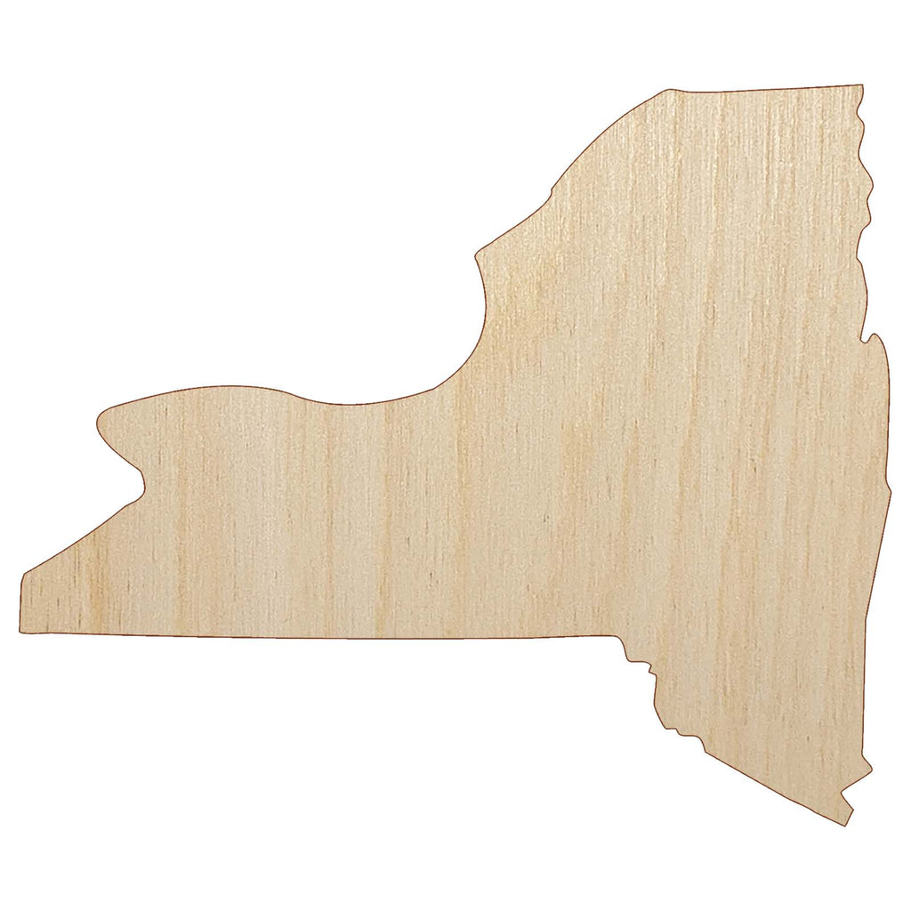 New York State Silhouette Unfinished Wood Shape Piece Cutout for DIY Craft Projects