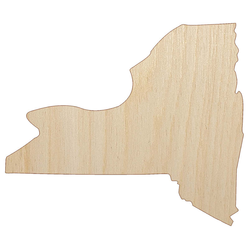 New York State Silhouette Unfinished Wood Shape Piece Cutout for DIY Craft Projects