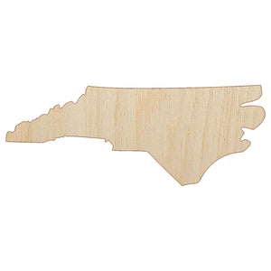 North Carolina State Silhouette Unfinished Wood Shape Piece Cutout for DIY Craft Projects
