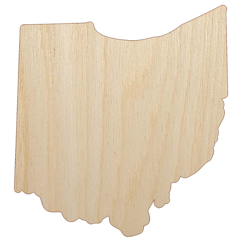 Ohio State Silhouette Unfinished Wood Shape Piece Cutout for DIY Craft Projects