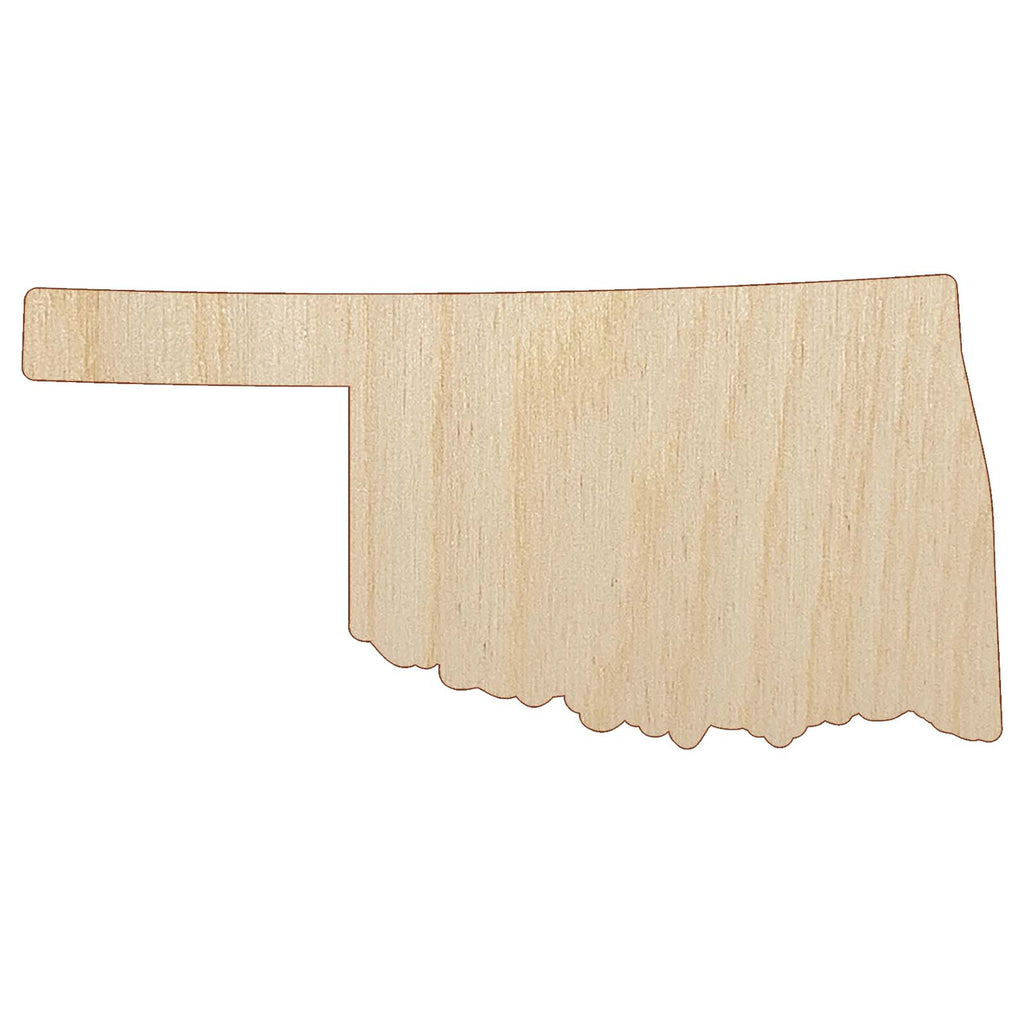 Oklahoma State Silhouette Unfinished Wood Shape Piece Cutout for DIY Craft Projects