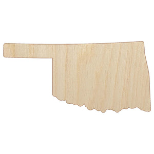 Oklahoma State Silhouette Unfinished Wood Shape Piece Cutout for DIY Craft Projects