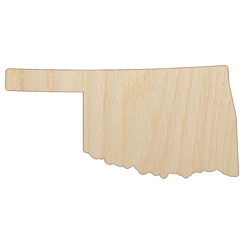 Oklahoma State Silhouette Unfinished Wood Shape Piece Cutout for DIY Craft Projects