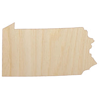 Pennsylvania State Silhouette Unfinished Wood Shape Piece Cutout for DIY Craft Projects